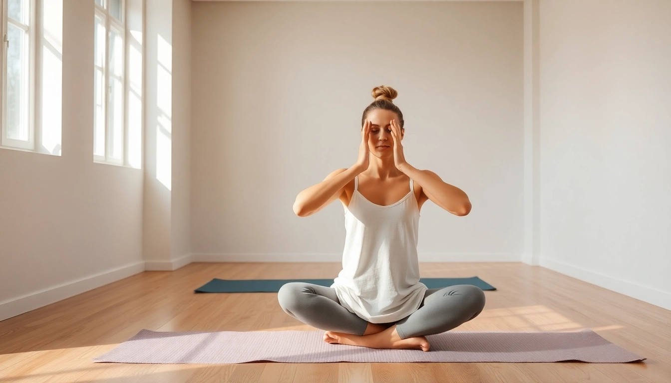 Focusing on Tecniche mente corpo, a person practices breathing and relaxation exercises to enhance mind-body connection and achieve inner harmony.