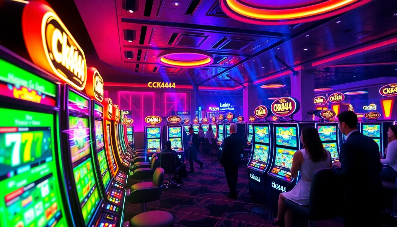 Engaging ck4444 online casino interface with bright visuals and action-packed gaming scene for gambling websites.