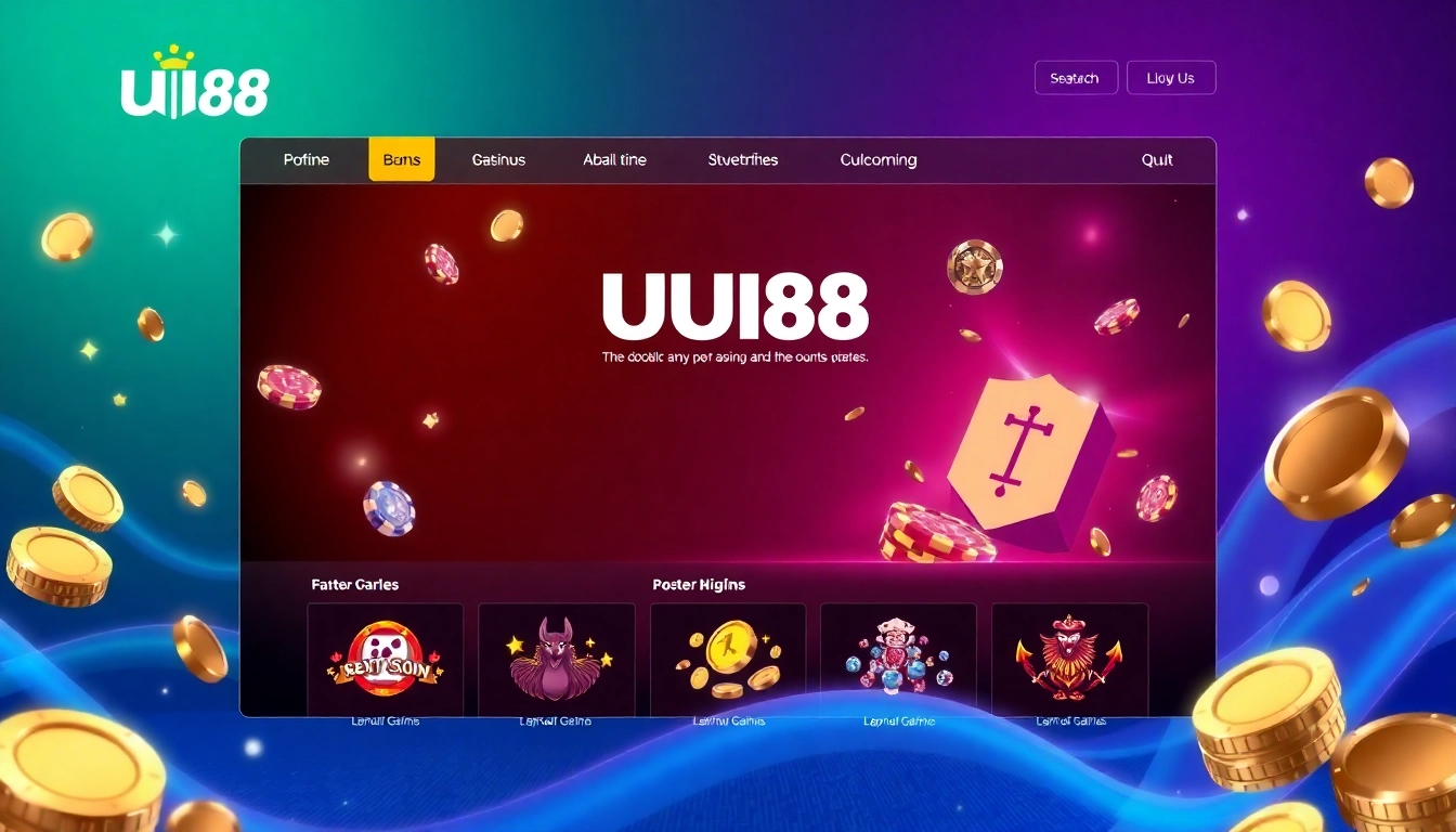 UU88 online casino platform featuring vibrant graphics, secure gaming environment, and user-friendly interface for an immersive experience.