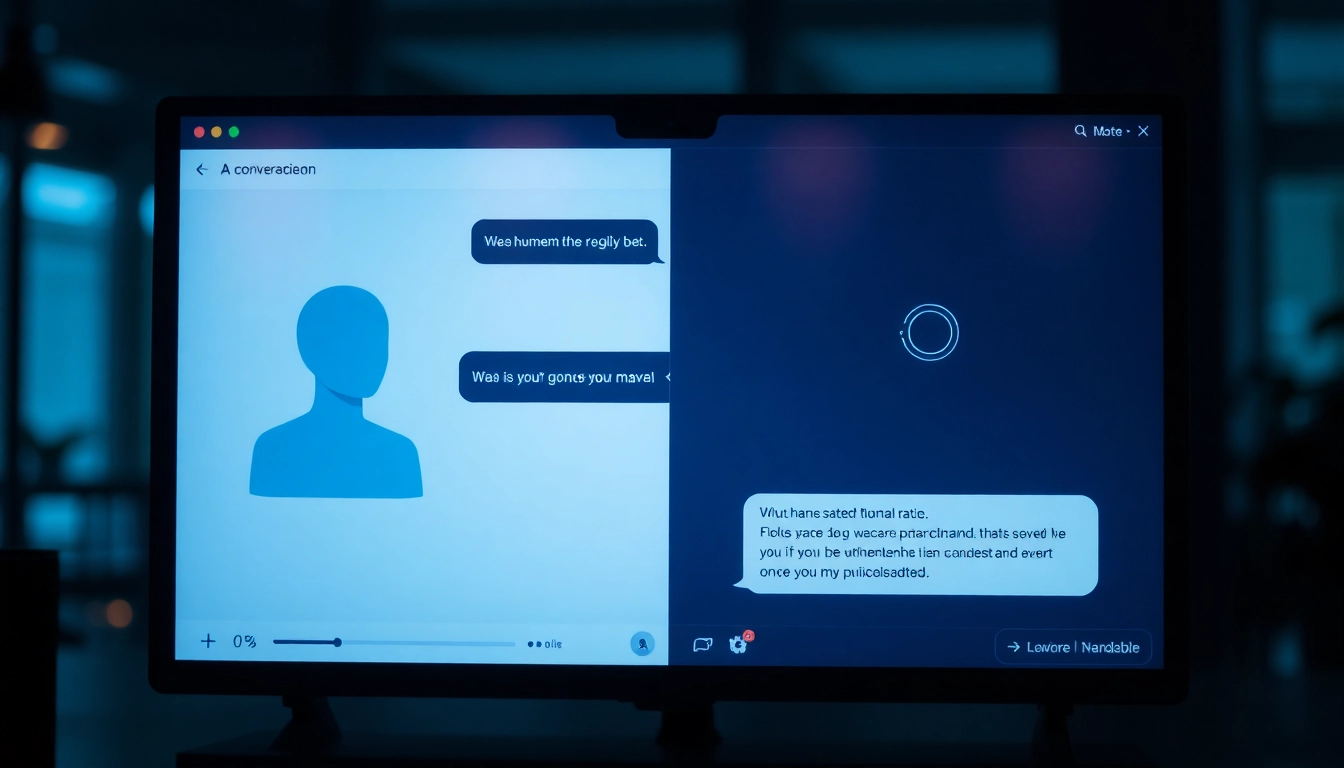 Human or Not: Action scene showing a user engaging in a chat with AI and human options, emphasizing discernment skills in AI interactions for greater accessibility.