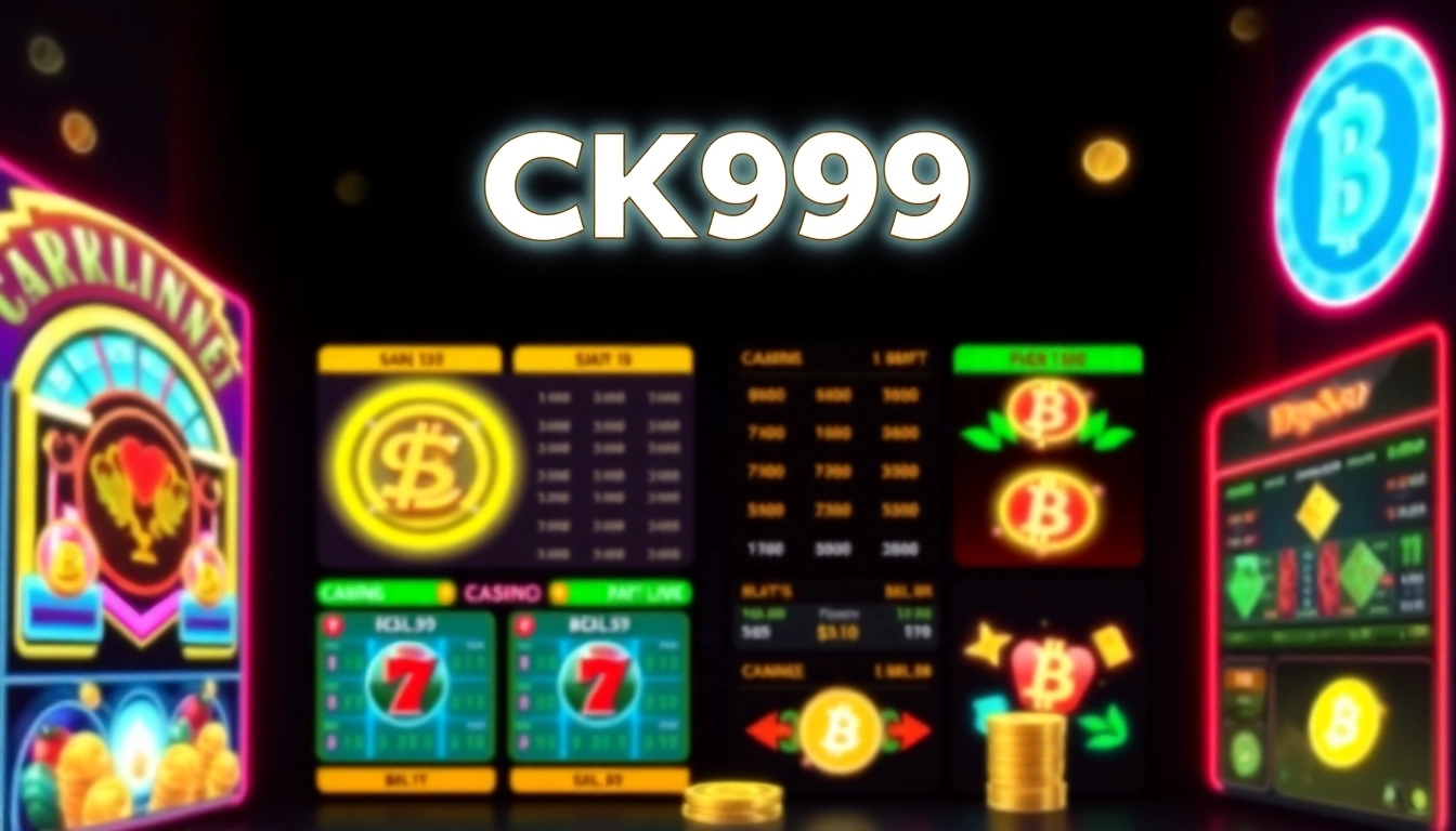 CK999 online casino platform with colorful slots and live betting features, emphasizing user engagement and crypto payments.