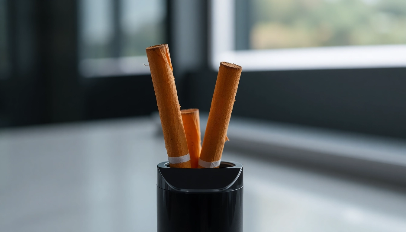 Heets sigara heated tobacco sticks being inserted into a sleek device, showcasing modern tobacco alternatives for adult smokers seeking less smell and smoke.