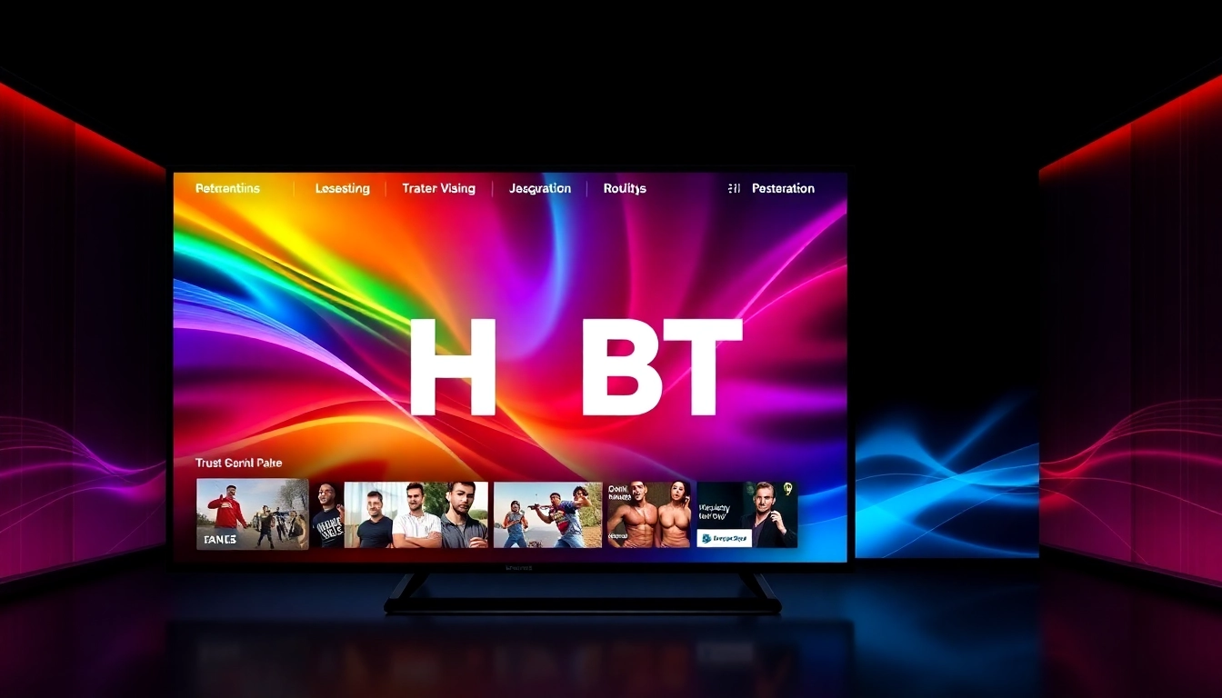 KJC branding prominently displayed on a cutting-edge digital entertainment platform, emphasizing global connectivity and technological advancement.