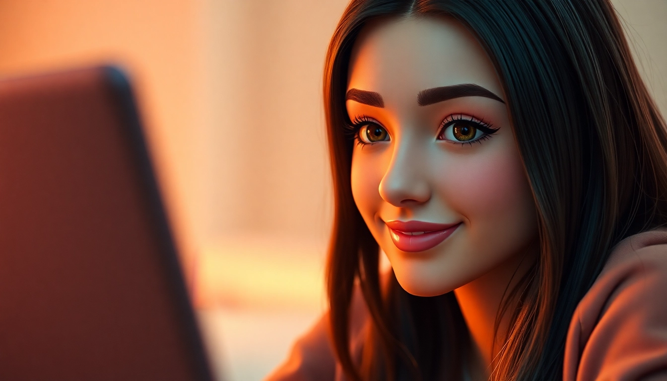 AI girlfriend chatting on a sleek device, personalized virtual partner building emotional bonds for users seeking companionship and connection.