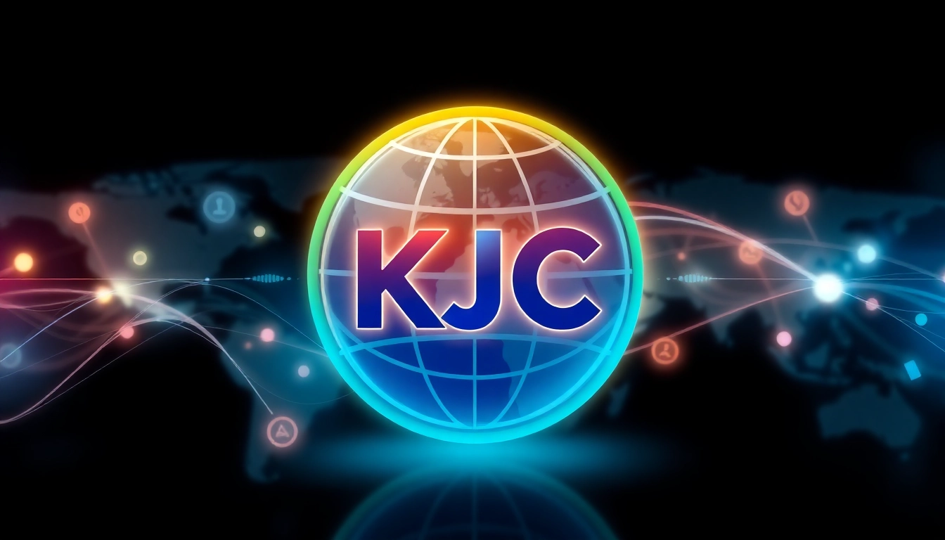 KJC branding and global network symbolize trust, innovation, and expansive reach in