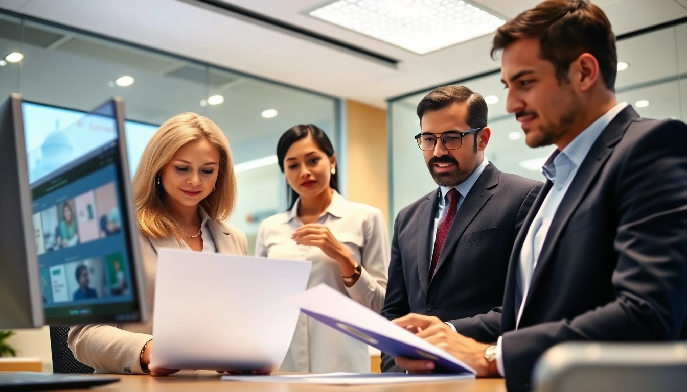Latest Govt Jobs recruitment updates with professionals checking digital screens in modern