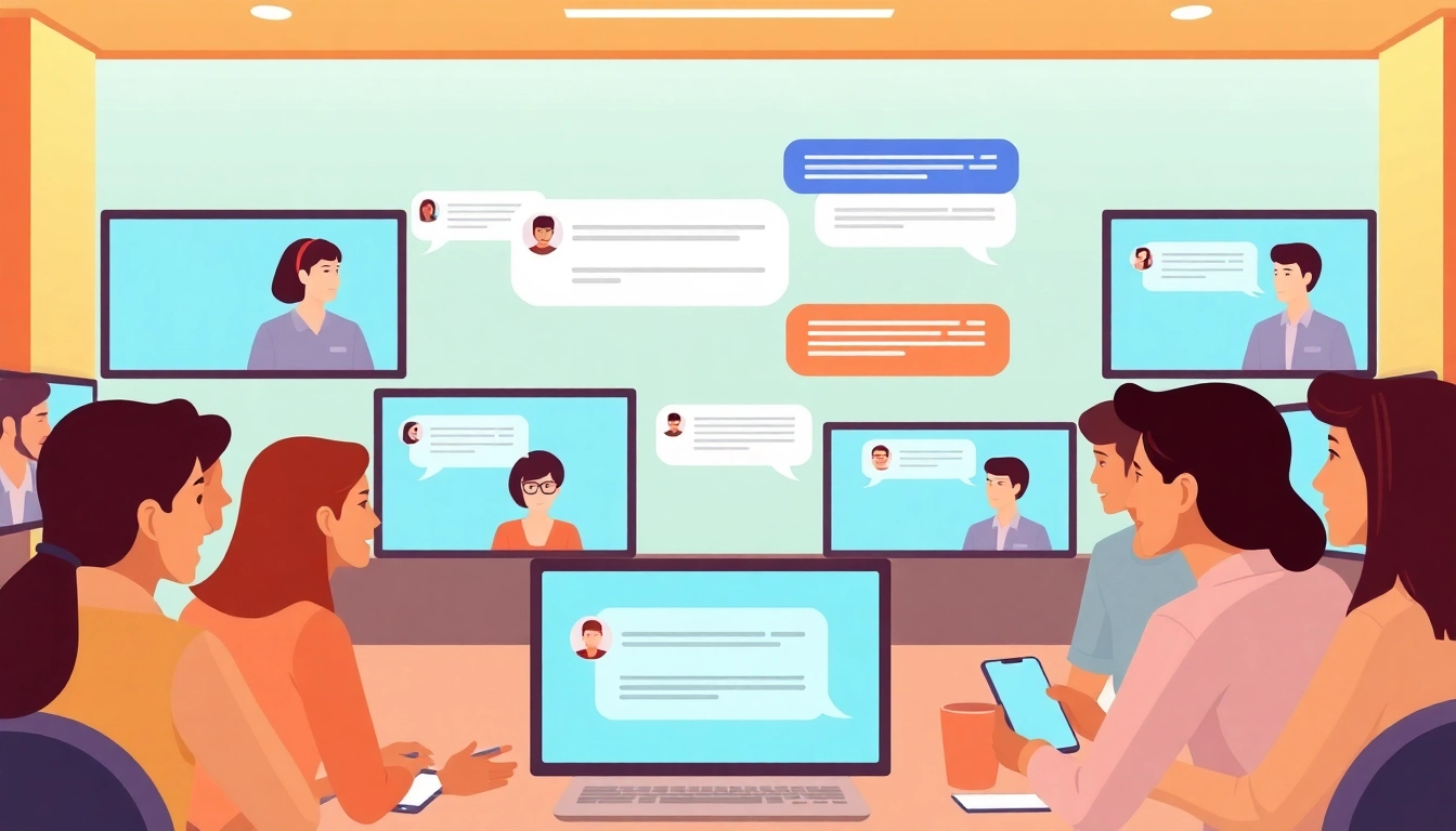 Greek chat platform showing diverse users exchanging messages in a friendly online environment