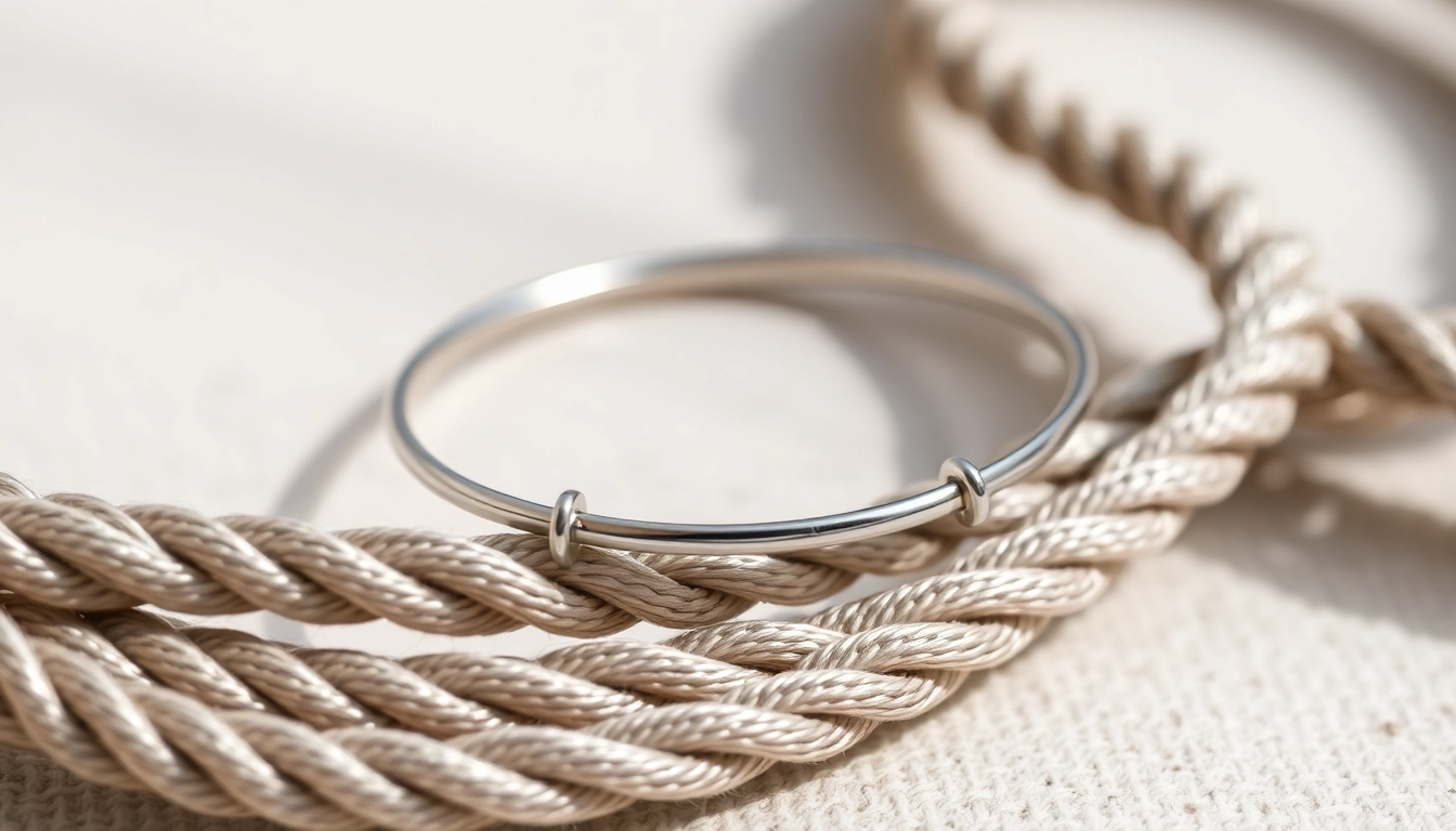 Silvery bracelet on a string showcasing craftsmanship, perfect for stylish casual wear with