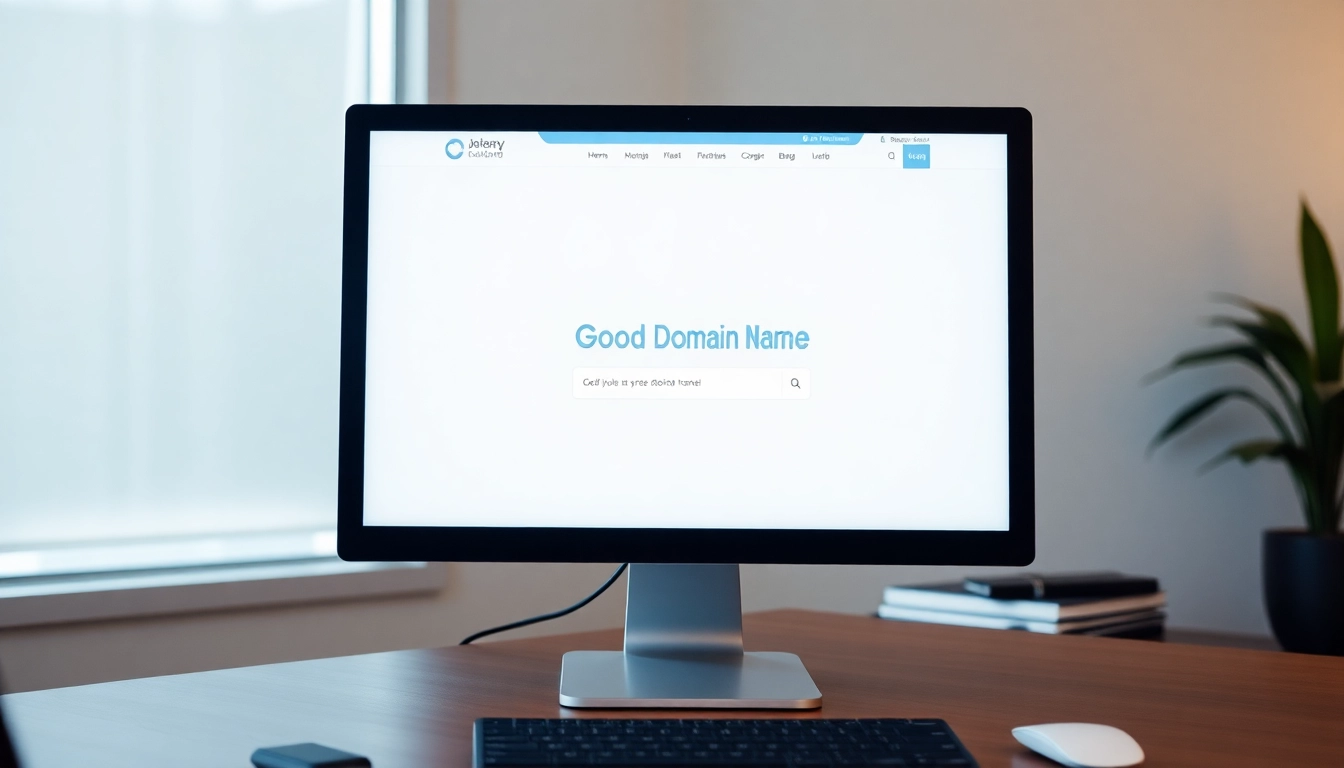 Professional designer branding a good domain name for online business success with clean modern