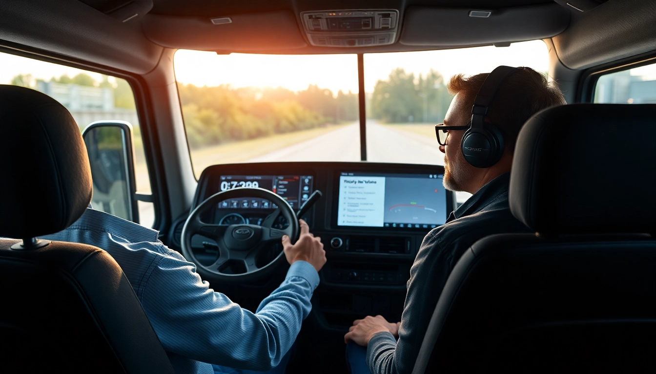 Truckers reading reviews on trucks to choose the best vehicle for their needs, emphasizing